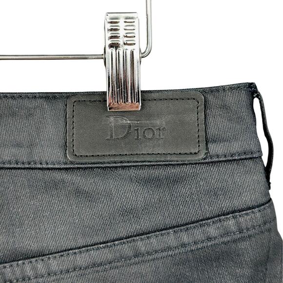 Dior Dark Grey Stretch Slim Fit Button Fly Ankle Zip Jeans Size 8 Made in Italy - Picture 3 of 9